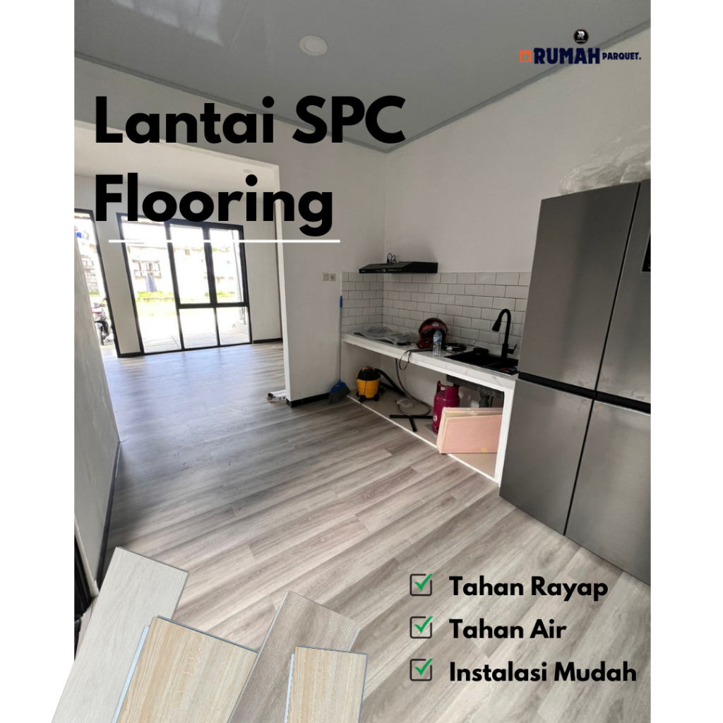 Lantai Kayu SPC 5mm. Lantai SPC/sudah termasuk foam. Vinyl SPC