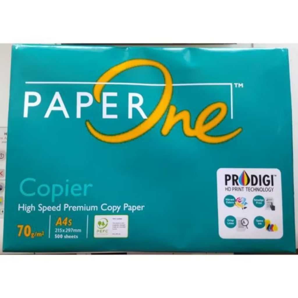 [1 RIM 500 L]KERTAS A4S PAPERONE 70 GRAM / A4S PAPERONE 75 GSM / KERTAS FOTOCOPY / KERTAS PRINT / A4