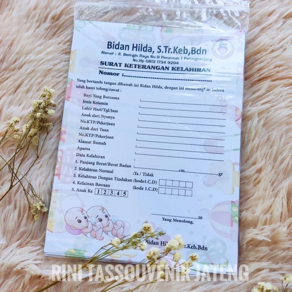 

Kartu keterangan lahir untuk bidan