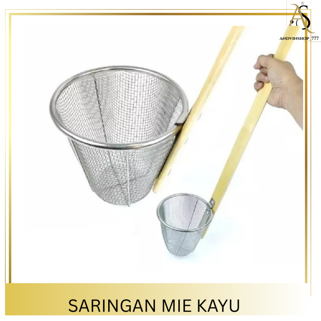AS - Saringan Mie Ayam / Mie Bakso / Mie Kocok GG Bambu Panjang Stainless