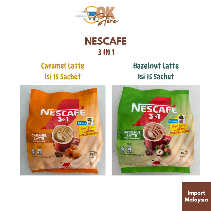 

Nescafe 3 IN 1 Tersedia 5 Varian : Mild, Rich, Original, Hazelnut Latte, Caramel Latte