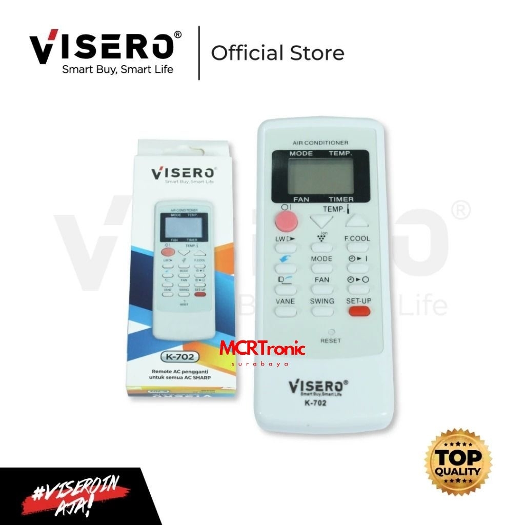 VISERO K-702 REMOTE / REMOT AC KHUSUS UNTUK SEMUA TYPE AC MERK MIDEA