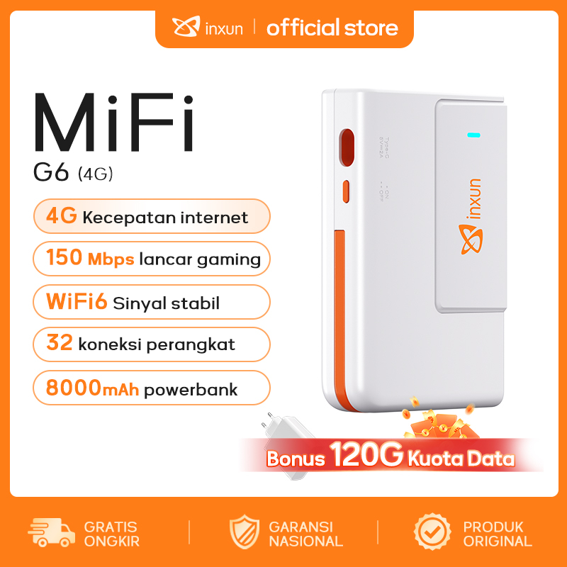 [HEMAT] COD Bonus 120GB PocketWifi Powerbank modem wifi 4G all operator 4Gmifi Wifi6 modem portable 