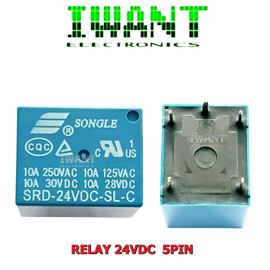 RELAY 24V 5P 10A RELAY SONGLE 24VOLT 5PIN  5 KAKI SRD-24VDC-SL-C  RELAY 24 VOLT 5 PIN 10A SONGLE REL