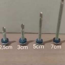 Baut Roofing 2,5 - 3 - 4 -5 -7cm - Sekrup Baja Ringan - Baut Asbes