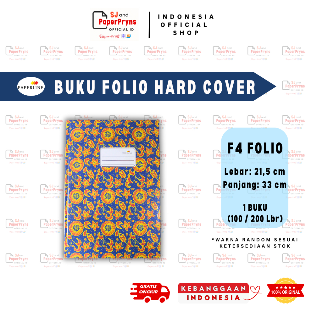 

Buku Folio Hard Cover Paperline (21,5 cm × 33 cm) - 100 / 200 Lembar