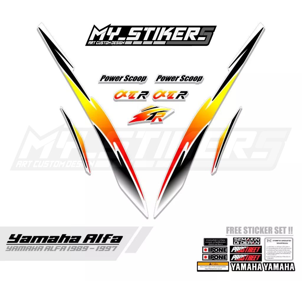 Stiker Striping yamaha Alfa 01 Combo / Yamaha Alfa Thailand/Malaysia/Vietnam Alfa Milenimum/My Stike