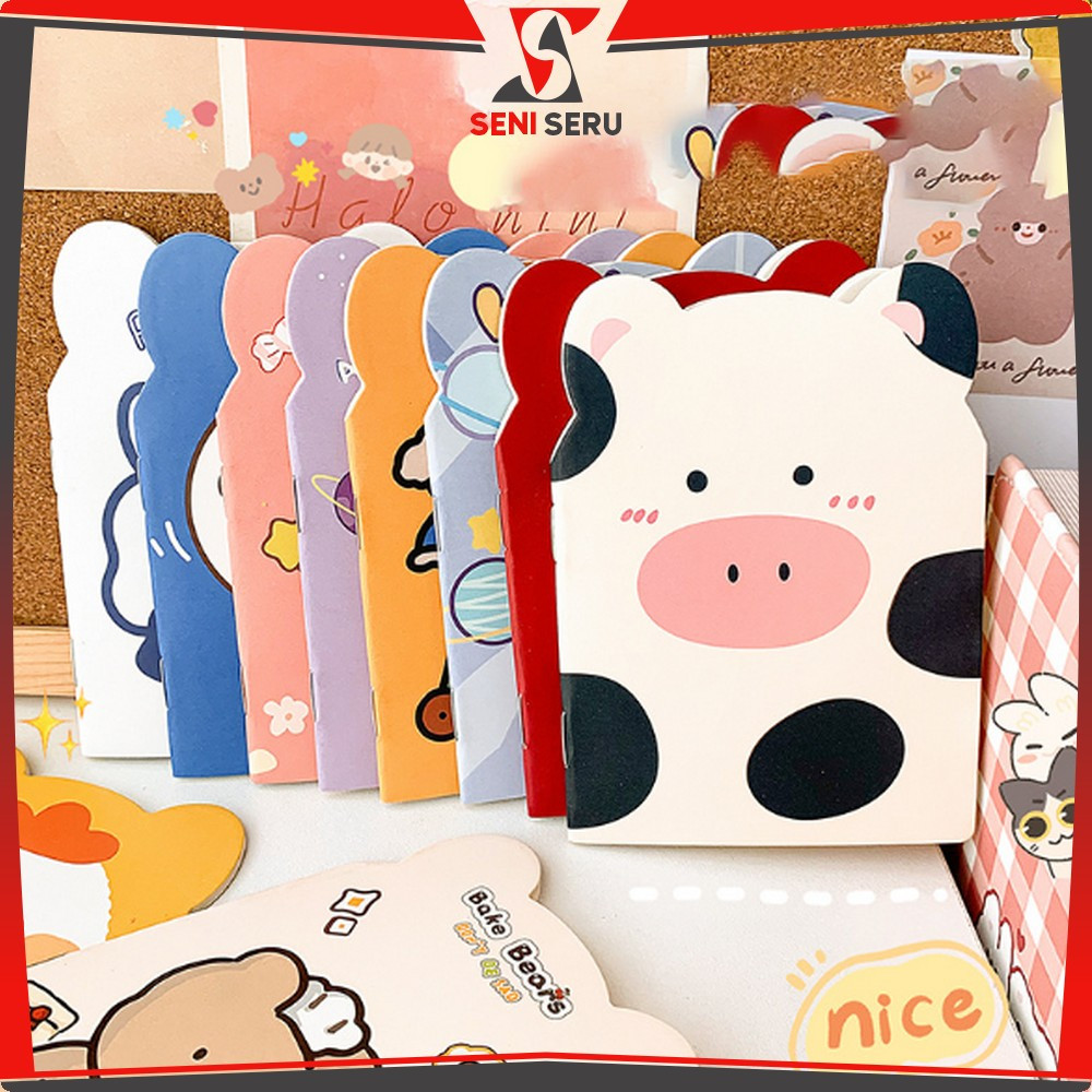 

EC Note Book Buku Catatan Kartun Berkuping Cartoon Mini Book / Buku Tulis Memo Kecil Mini Motif Karakter Kartun Seni Seru A40