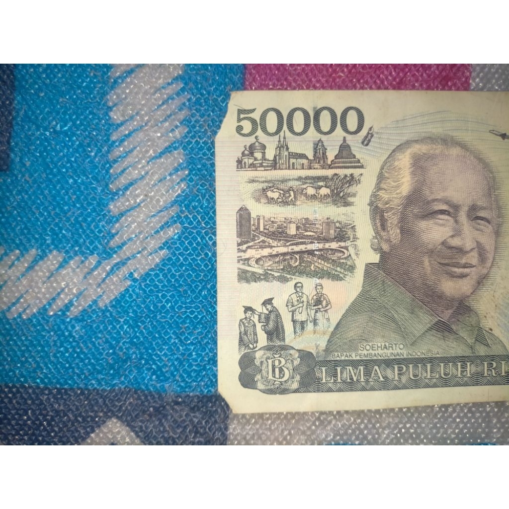 uang kuno 50000 soeharto tahun 1995