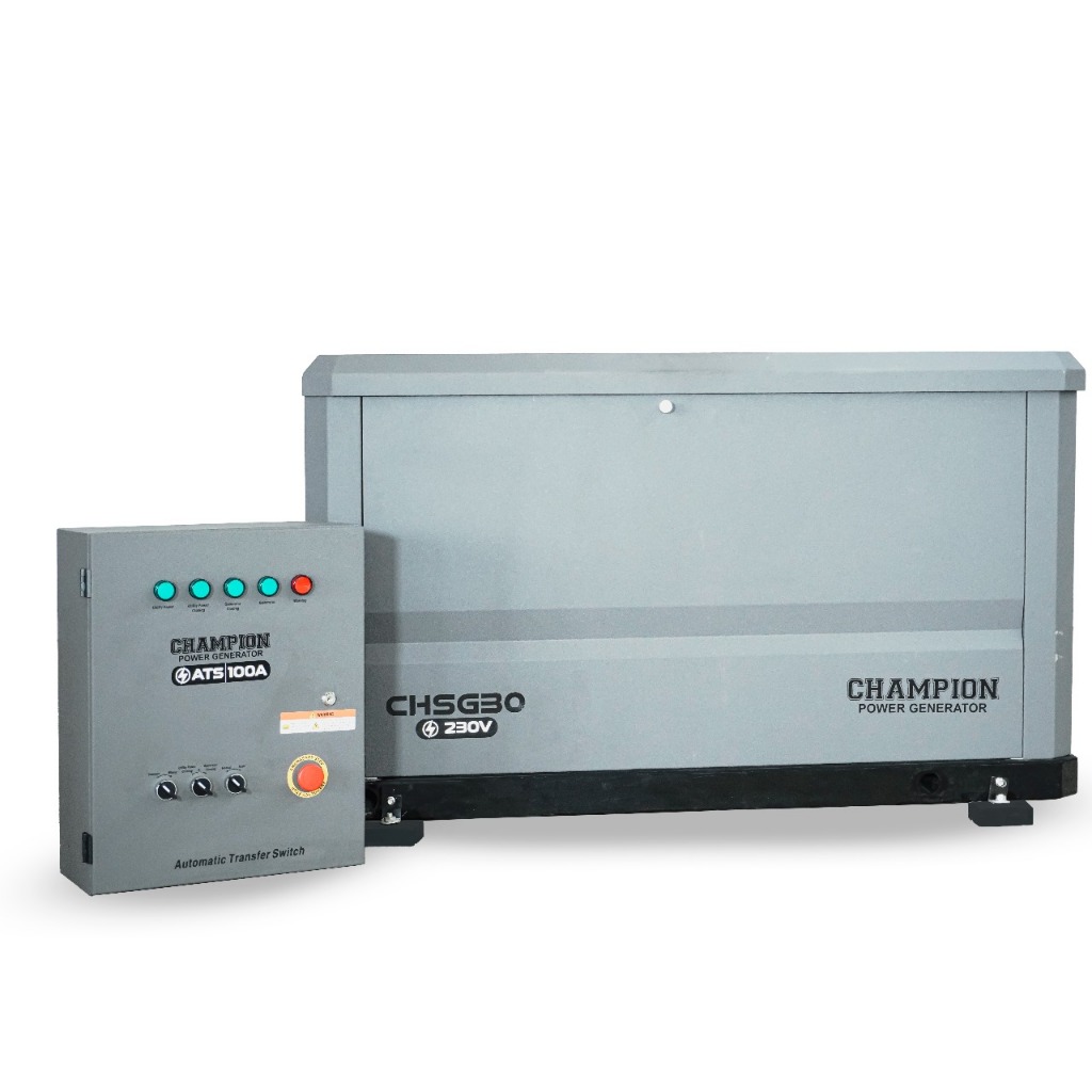GENSET LPG 25 KVA CHAMPION CHSG30 20 kW / 25 kVA Home Standby Generator + ATS 100A Silent 1 Phase