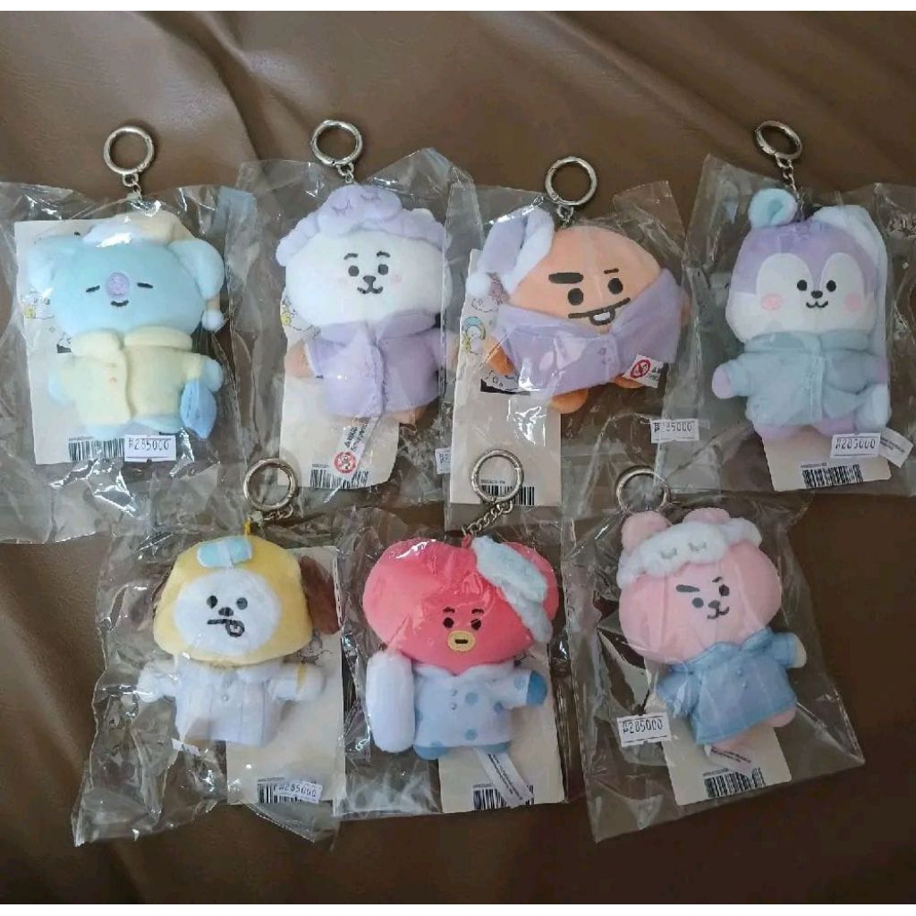 (READY STOCK) BT21 PAJAMA KEYRING PLUSH - OFFICIAL