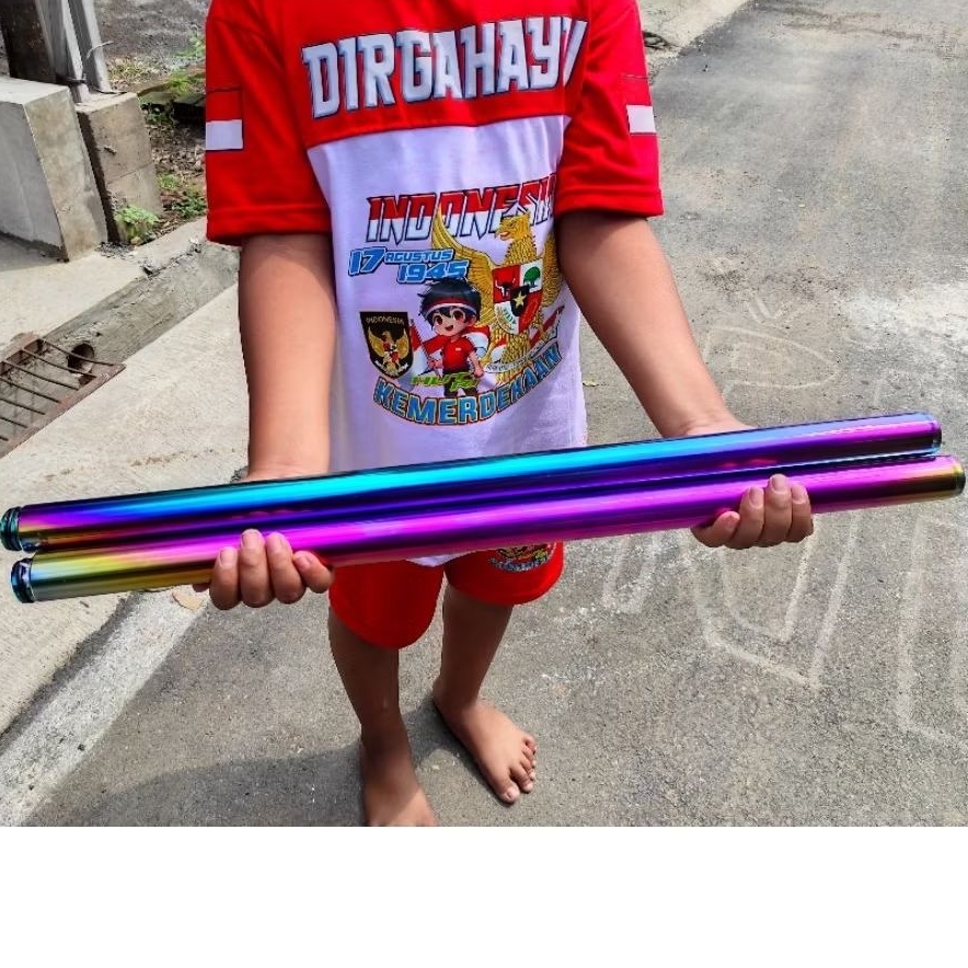 PIPE FRONT AS 30 MM WARNA RAINBOW PELANGI PNP YAMAHA RX KING AS 30MM AS SKOK YAMAHA RX KING RAINBOW 