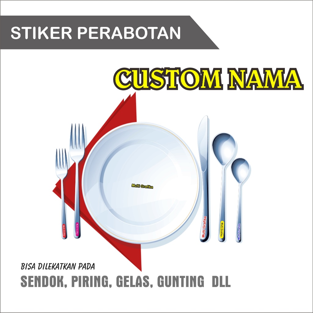 

Sticker Sendok Piring Gelas Mangkuk Botol Gunting Waterproof STIKER DTF UV Stiker Perabotan Dapur