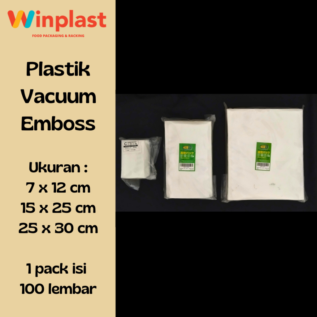 [1 Pack isi 100 Lembar] Plastik Vacuum Makanan Emboss / Kantong Plastik Vacuum Makanan Emboss / Vacu