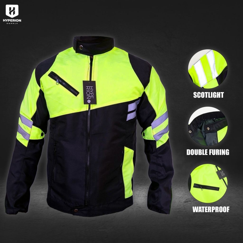 jaket motor touring generasi gen z | hijau stabilo