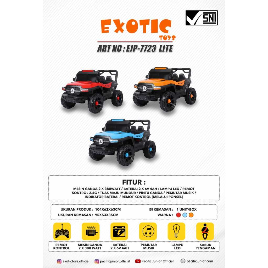 Mainan Mobil Aki Exotic EJP-7723 JEEP