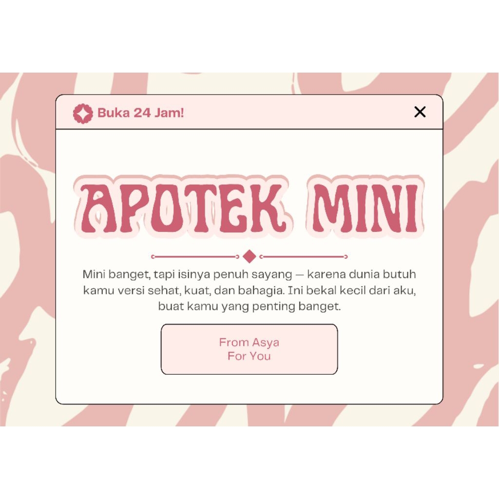 

Apotek Mini Kado Pacar Suami Istri Orang Tua Sahabat Apotik Mini Gift Box Emergency Box gift box custom gift lucu paket hemat ekonomis lengkap isi lengkap