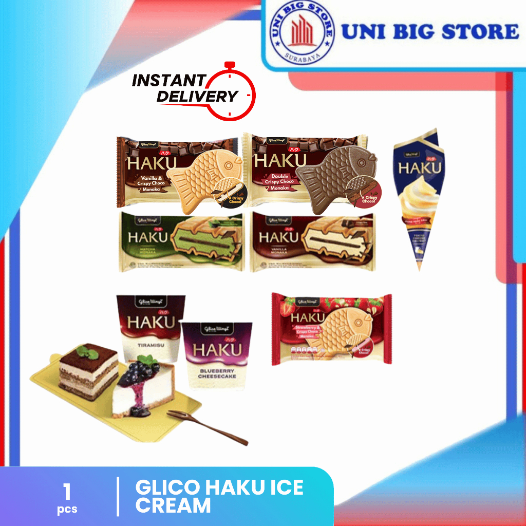 Glico Wings HAKU Monaka | Double Choco | Blueberry Cheese Cake | Tiramisu Ice Cream Es Krim