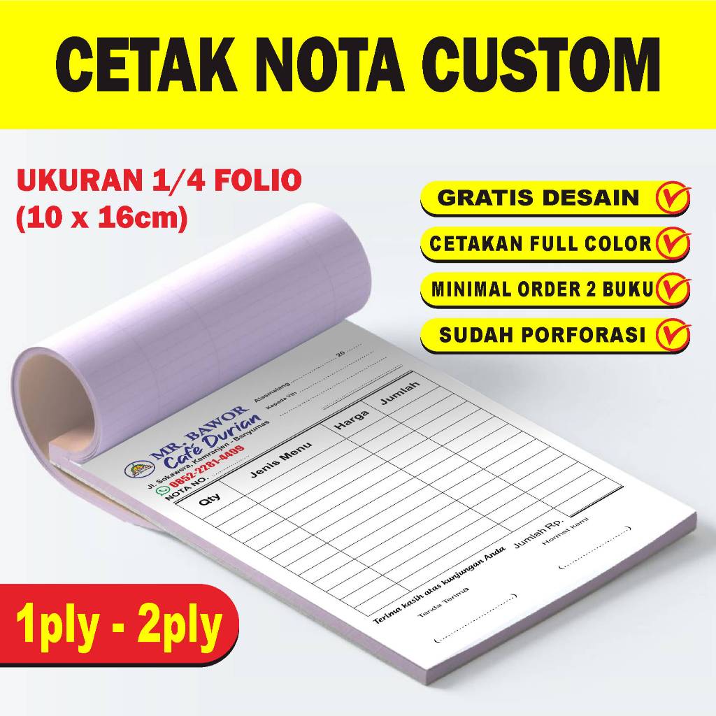 

CETAK NOTA CUSTOM - CETAK NOTA INVOICE Bon Surat Jalan Kwitansi Olshop MURAH