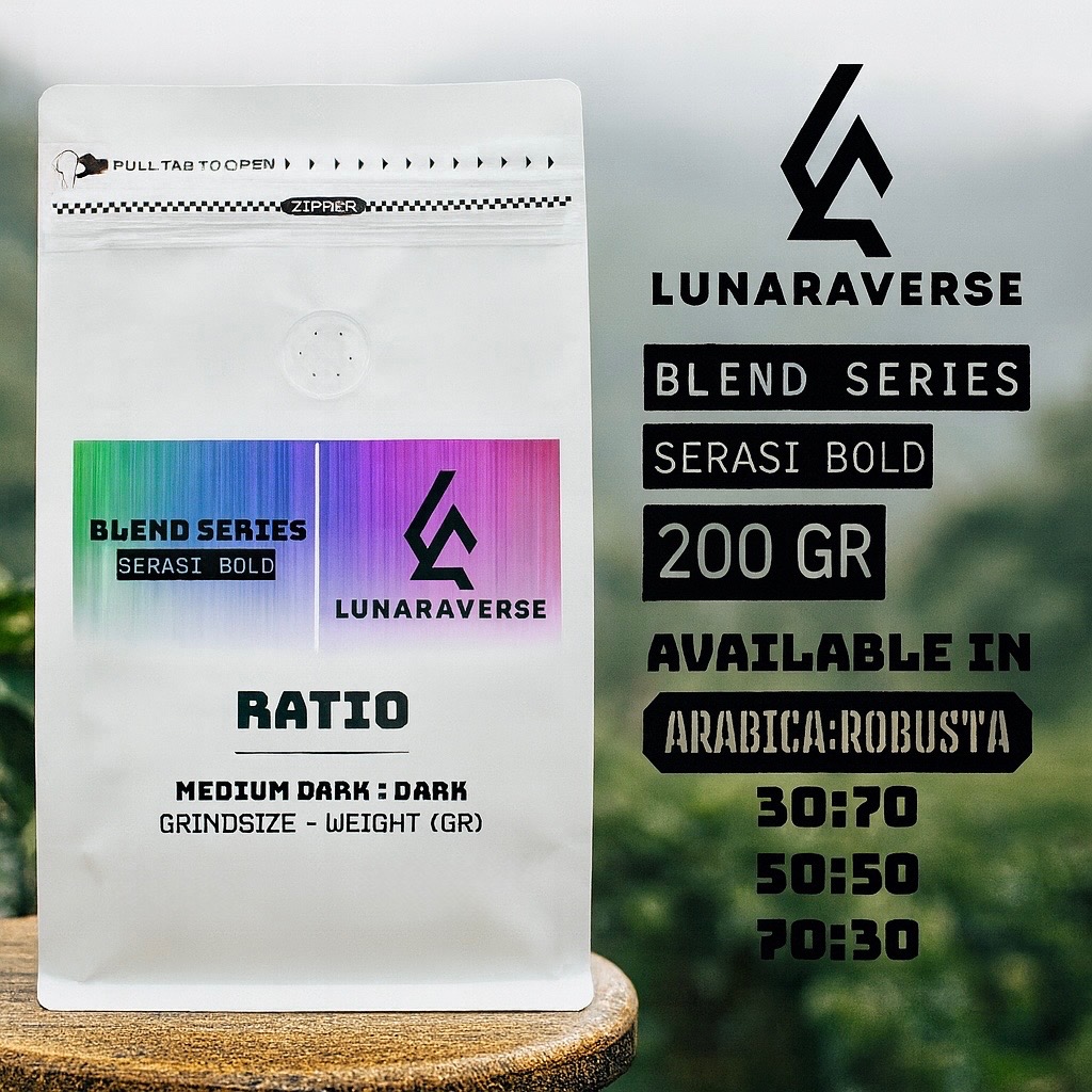 

Lunaraverse Biji Kopi / Bubuk Blend Series 200gr - Serasi Bold Coffee 200 gr