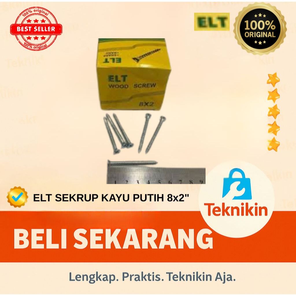 Elt Sekrup 8 x 2" / Sekrup Kayu Putih Galvanis Silver (+) 8 x 2 Inch 5cm