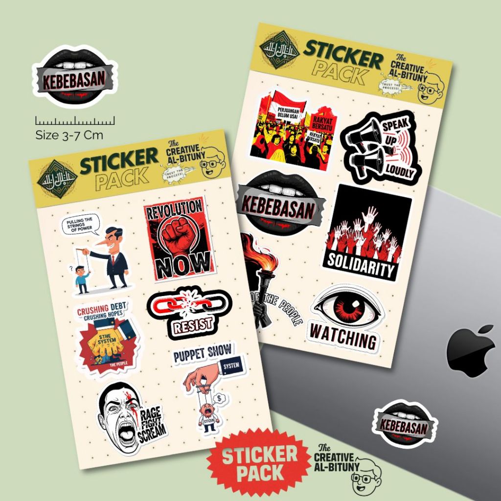 

Sticker Pack Protes Sosial - Stiker Kritik Korupsi Vintage - Revolution Now