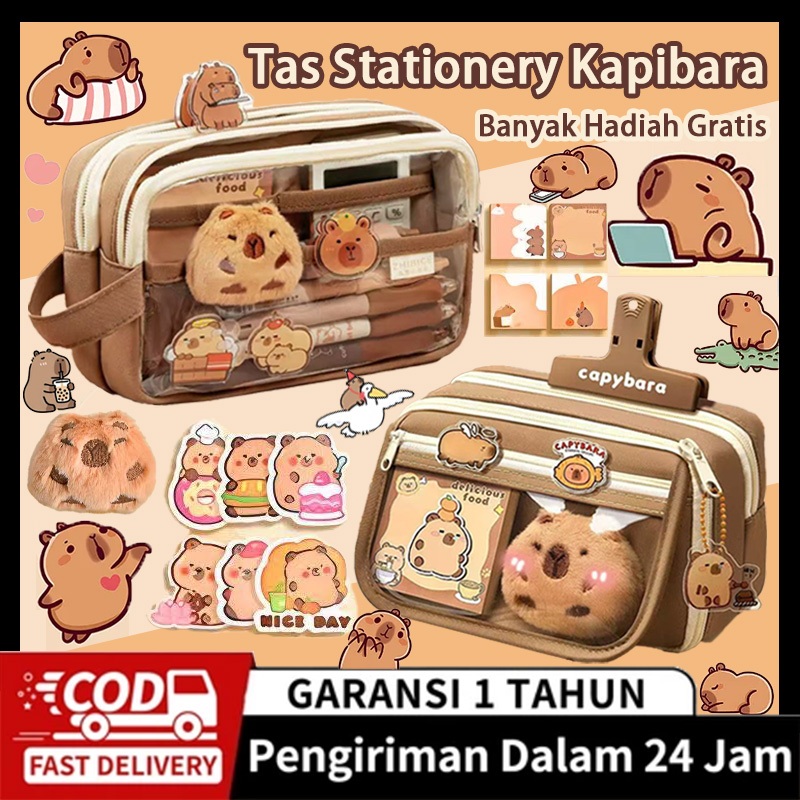 

【COD】Tas Pensil Kapibara - Tempat Penyimpanan Alat Tulis Aesthetic, Muat 50+ Pensil & Aksesori,Unik untuk Koleksi & Hadiah Ulang Tahun