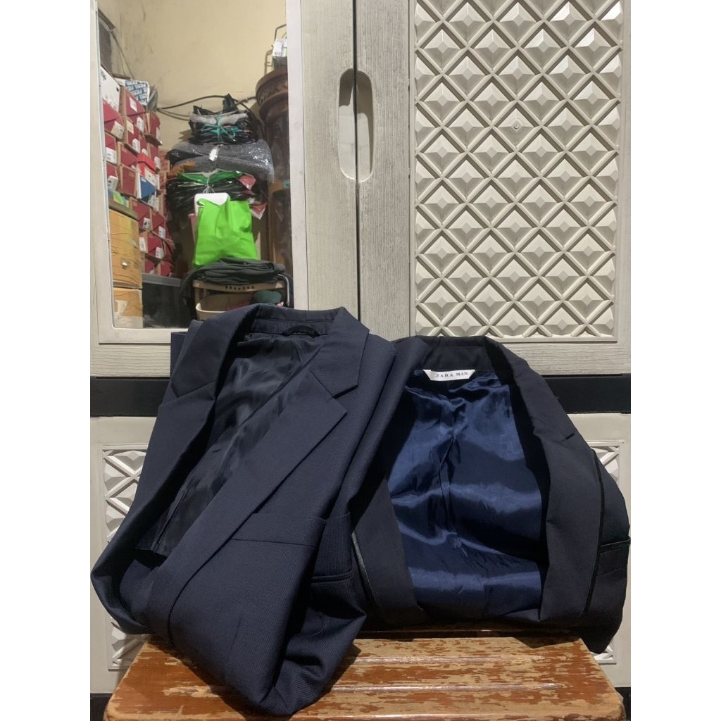 ORIGINAL JAS SUIT COMFORT ZARA BLAZER TUXEDO CALVIN KLEIN SINGLE BREASTED BLACK