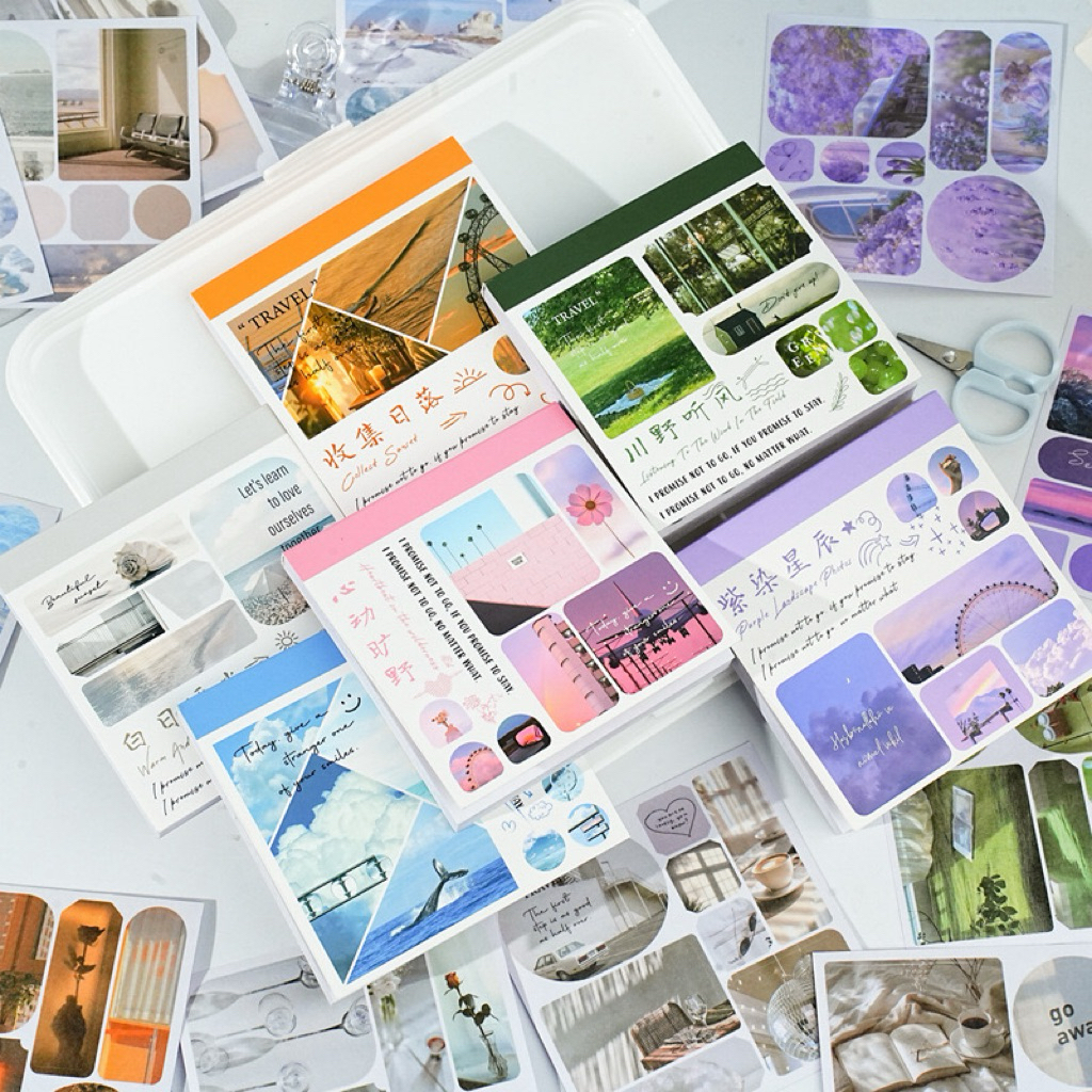 

(3BD) sticker book buku paper washi kertas kiss cut pemandangan alam langit awan sky cloud scenery 2