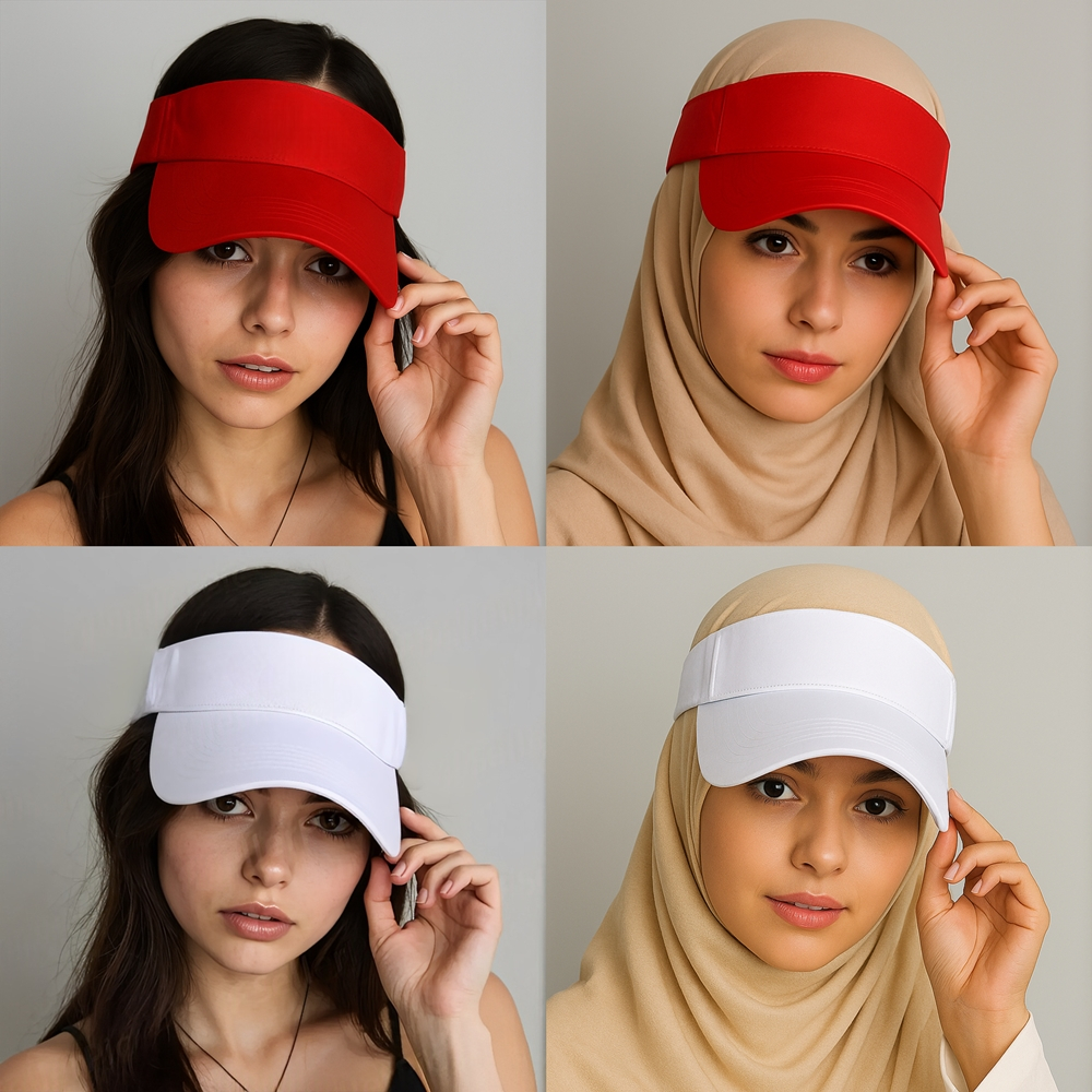 Topi Golf Zumba Senam Tenis Wanita Pria Korea Style Wanita Merah Putih