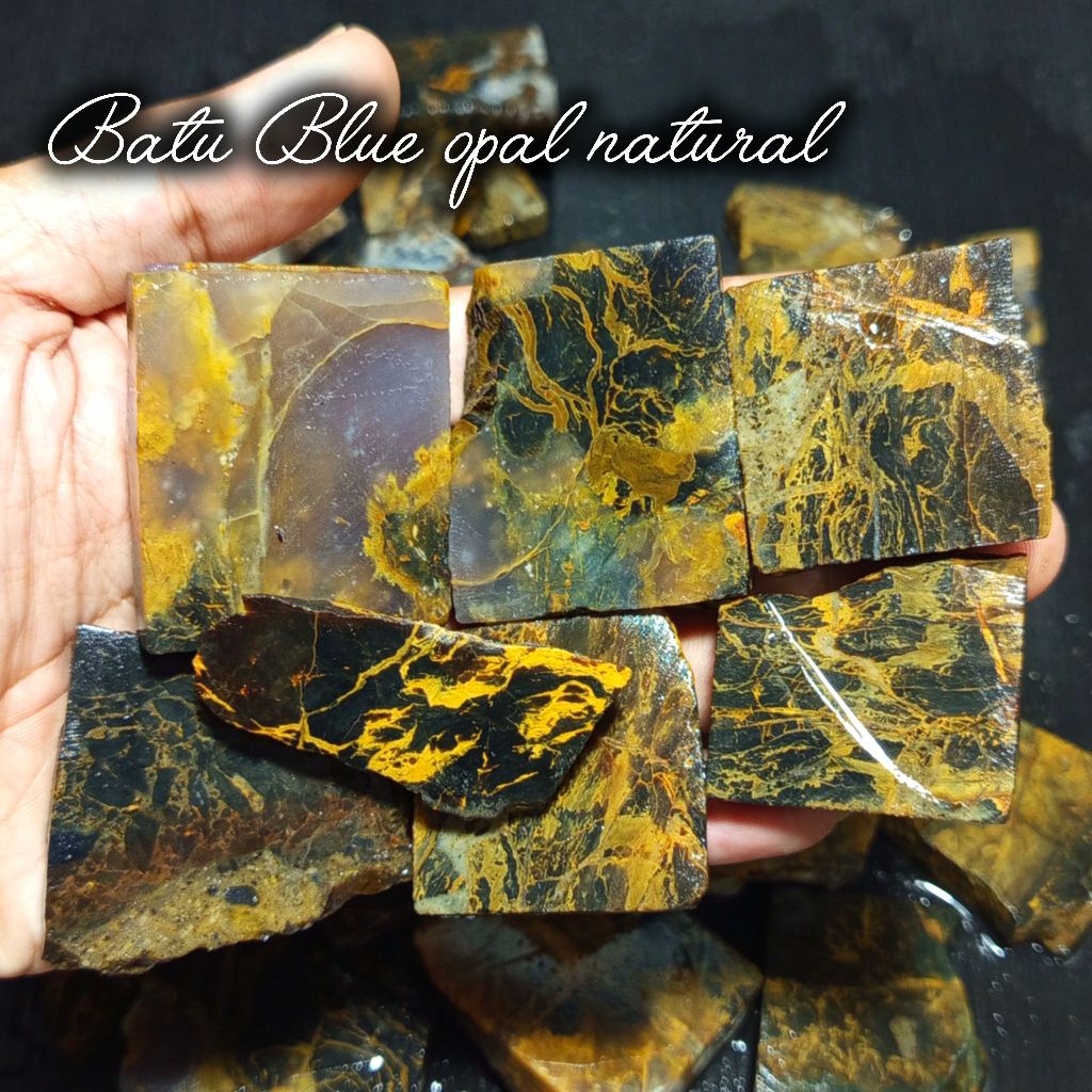 batu blue opal/bongkahan batu akik blue opal natural/batu akik