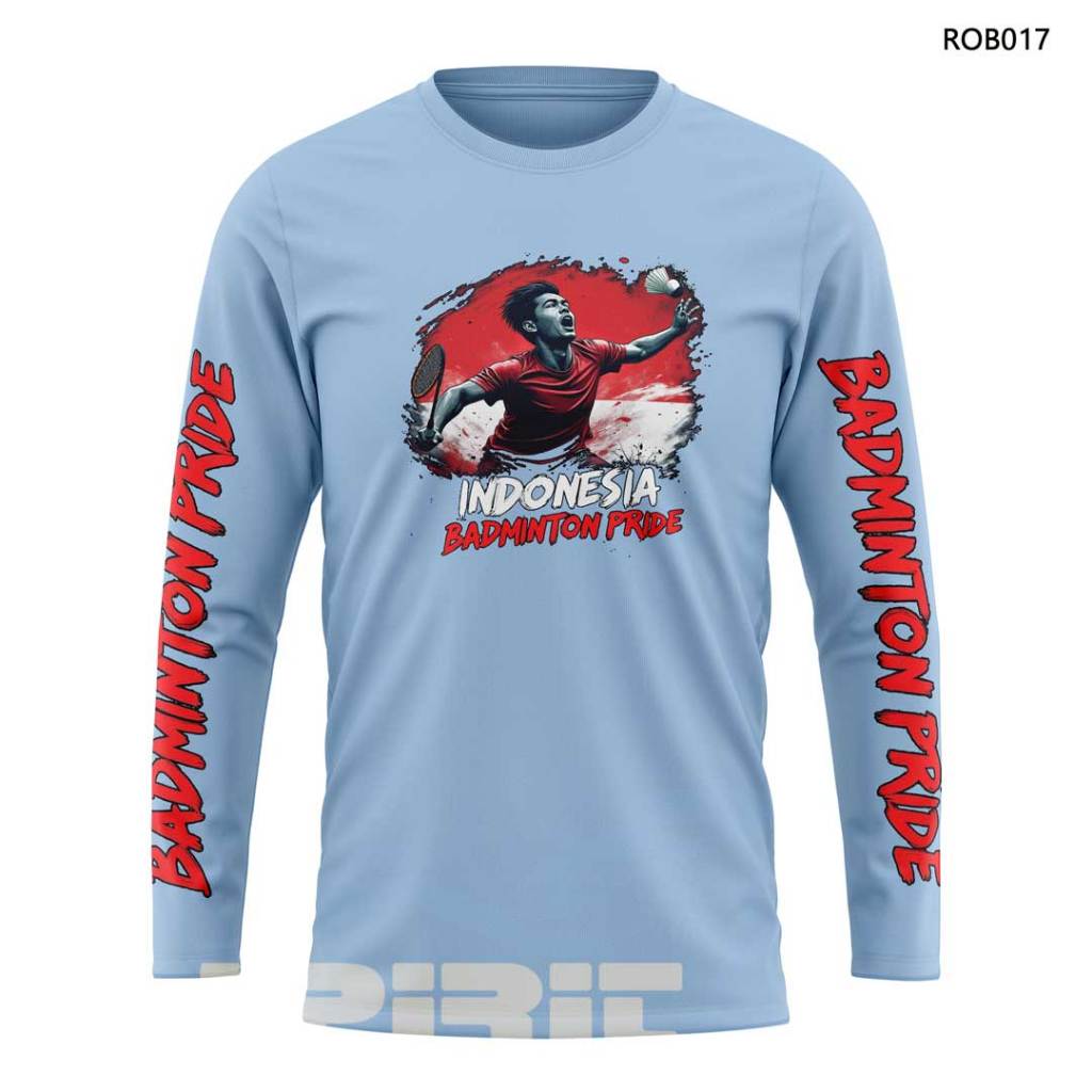 KAOS BADMINTON LENGAN PANJANG,BAHAN KATUN DAN DESAIN BISA DIREQUEST