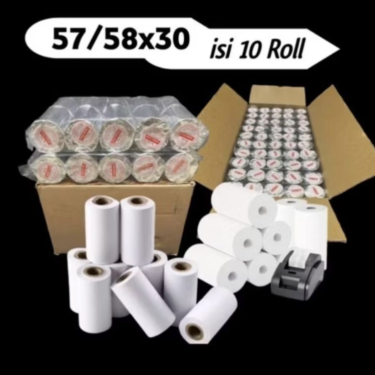 

Kertas kasir thermal murah 57/58x30 paket 10 Roll