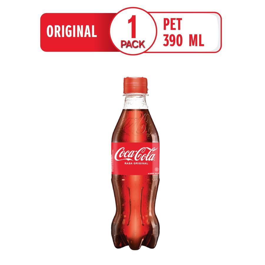 

COCA COLA BOTOL 390 ML, isi 12 kola botol plastik - original