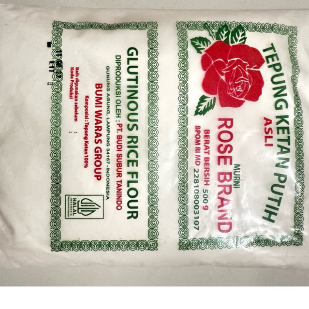 

Tepung Ketan Rose Brand Kemasan 500gr | GRATIS ONGKIR INSTAN