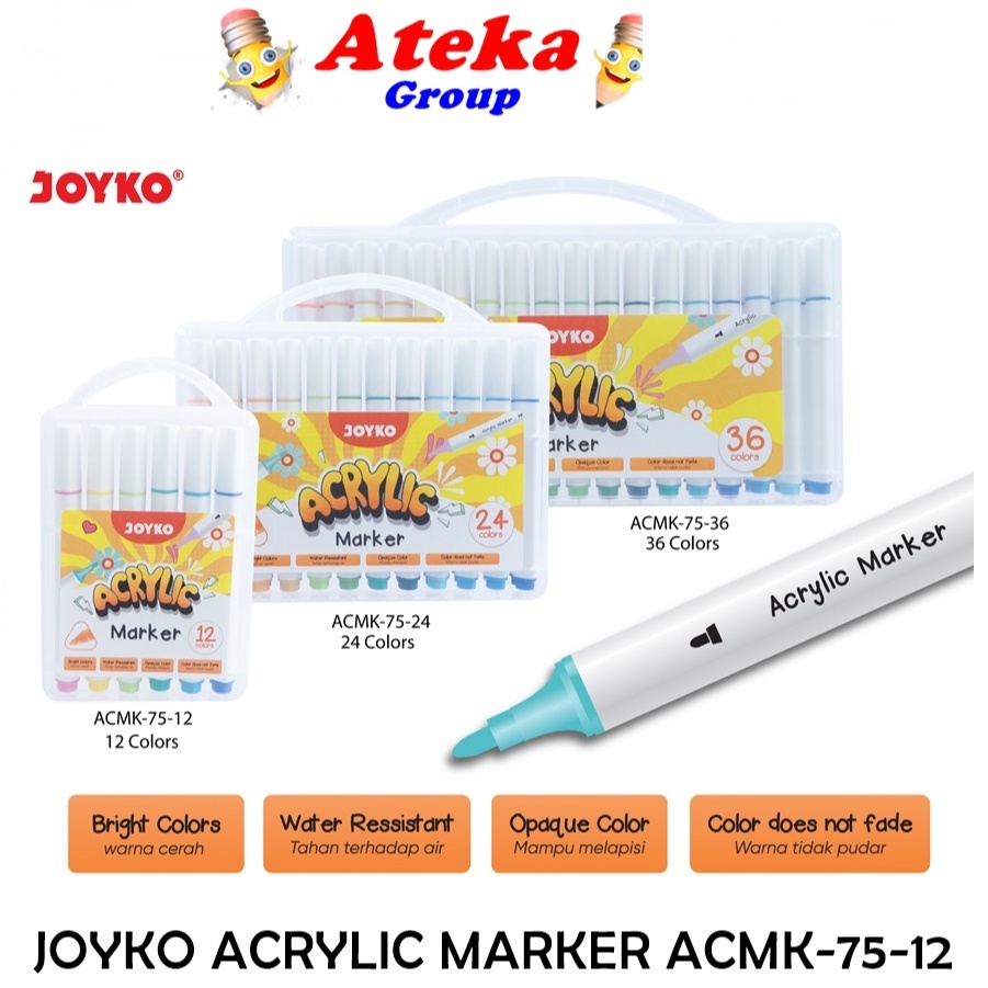 

[1 PCS] JOYKO Acrylic Marker Spidol Akrilik ACMK-75 12WARNA 24 WARNA 36 WARNA