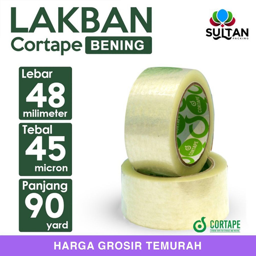 

Lakban Cortape Bening 48 mm x 90 yard Satuan