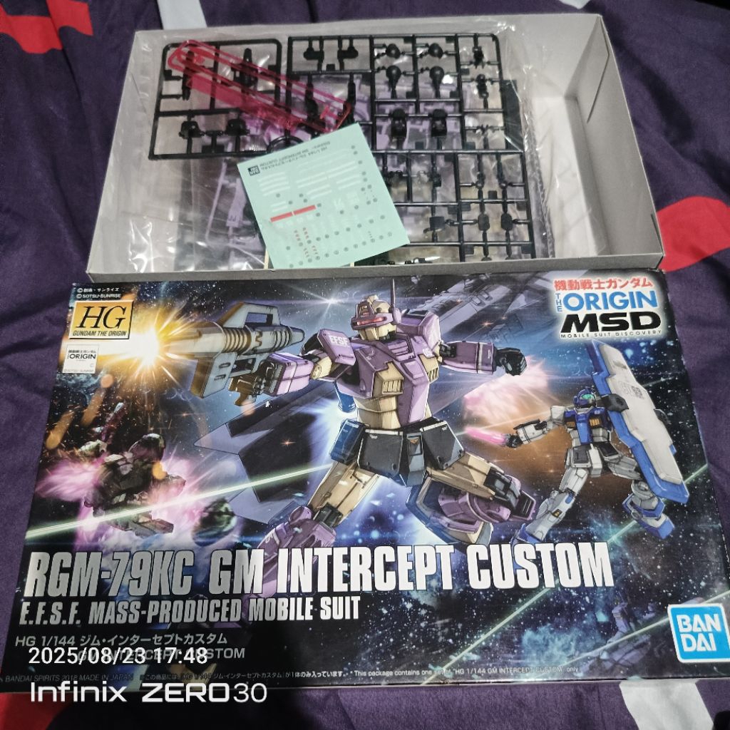 MIB HG 1/144 Gundam The Origin RGM 79 KC GM Intercept Custom - Bandai