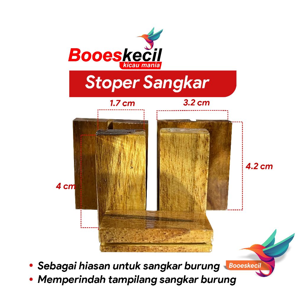 Stoper sangkar kotak variasi kayu sangkar stoper kayu premium