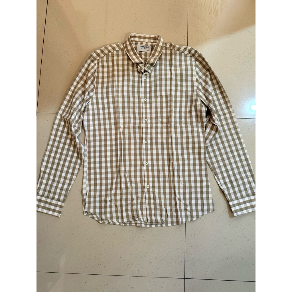 MANZONE kemeja kotak sage