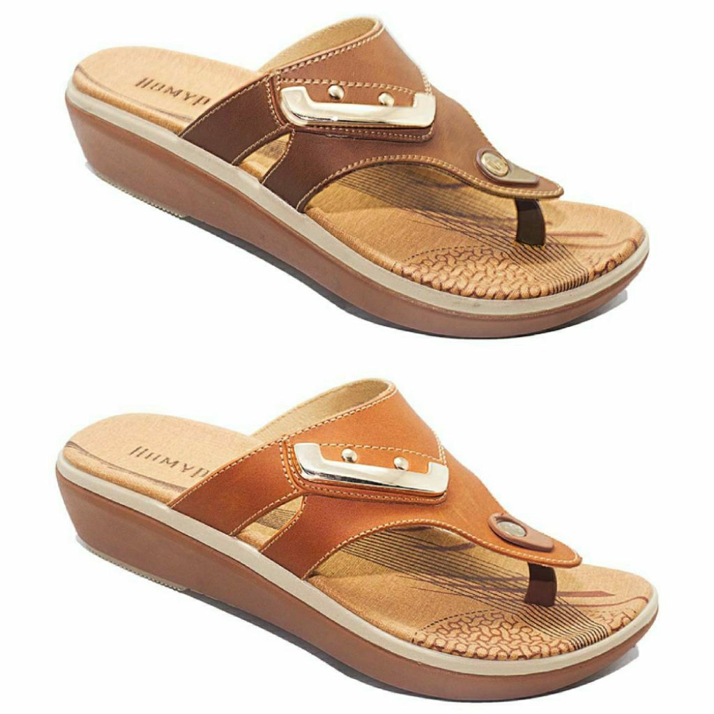 Homyped Camila N51 Sandal Wedges Heels Wanita Casual Cokelat Bata