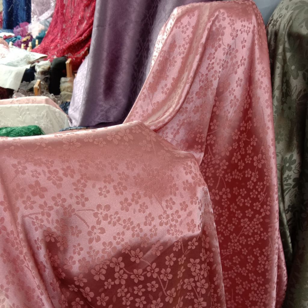 SALE+COD BAHAN KAIN JAGUARD ARMANY SILK MOTIF/KAIN ARMANY SILK MOTIF//KEBAYA WANITA MEWAH MOTIF TERB