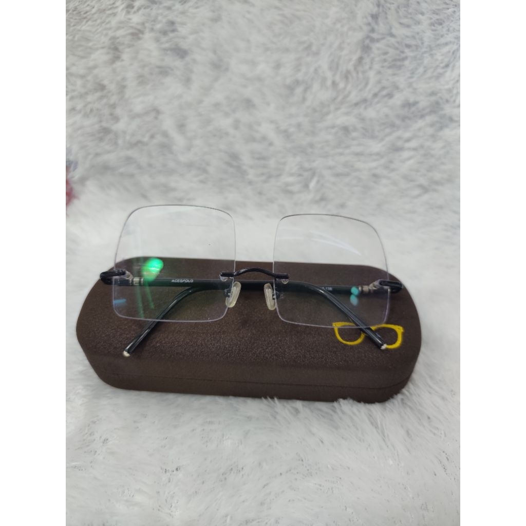 KACAMATA BILIARD FRAMELESS LENSA SV CR PLASTIK ANTIREFLEXI  BLUERAY MINUS CLINDER  RINGAN ADA PER CU