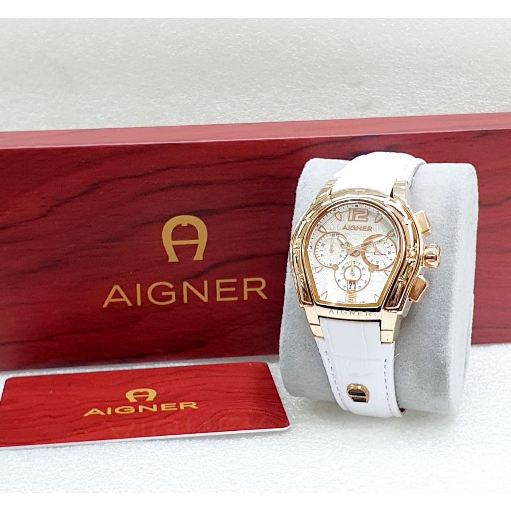 Jam Tangan Wanita AIGNER Palermo Original Analog Tali kulit Crono tggl aktif Water resistance free b