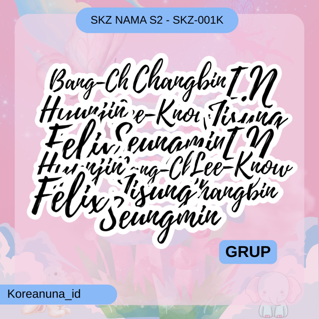 Sticker Kpop Nama Straykids Aesthetic Lucu Stiker Decorasi Jurnal Buku Memo Laptop Murah Berkualitas