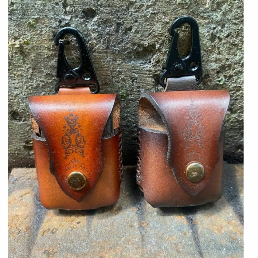 Zippo pouch Sarung Zippo kulit asli Zippo vinteg kulit Zipper