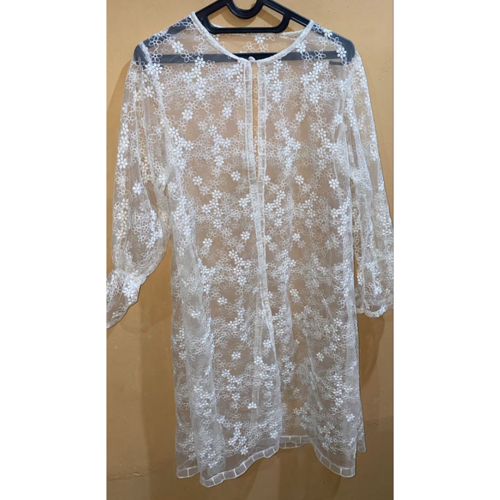 preloved outer bordir putih