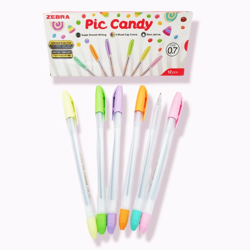 

BALPEN PULPEN ZEBRA PIC CANDY 0.7 Hitam (1PACK)
