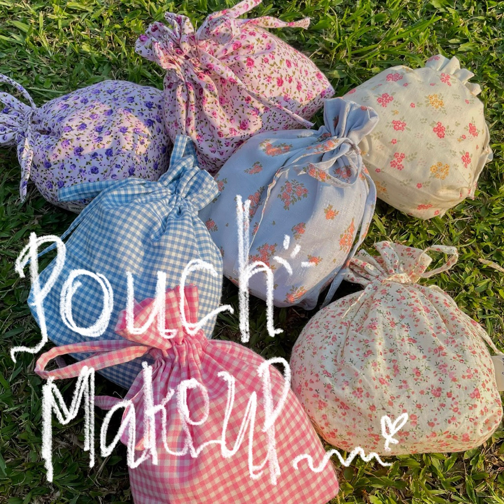 Pouch Makeup Serut // Tempat Makeup Coquette // Tempat Skincare // Tas Makeup Lucu // Pouch Makeup B