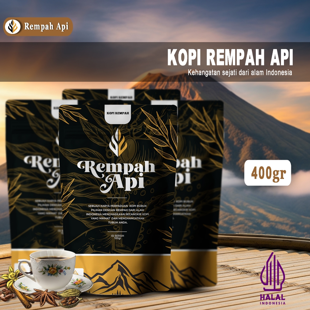 

Kopi Rempah Api 400gr (Kopi Robusta, Jahe Emprit, Kayumanis, Cengkeh, Kapulaga, Jinten Hitam)